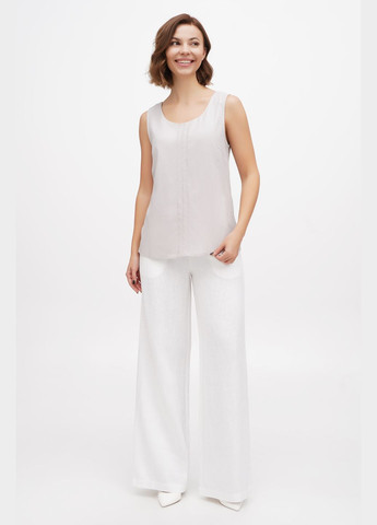 Серая женская блуза из тонкого полульна без рукавов однотонная без вышивки норма. черный, р.44, код 9425/44/147 ГАЛЕРЕЯ ЛЬОНУ