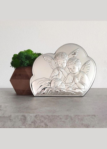 Серебряная икона Ангелы у ребенка (19 x 15,5 см) 81256 4L Valenti (337363414)