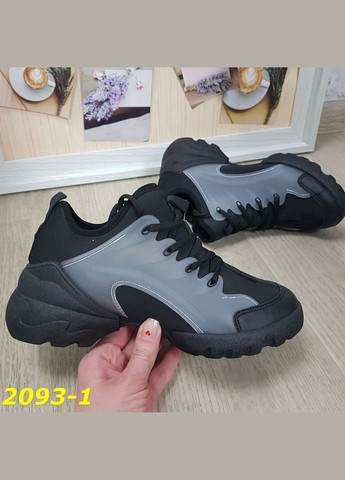 Чорні кросівки чорні легкі та зручні (23 см) sp-2093-1 No Brand