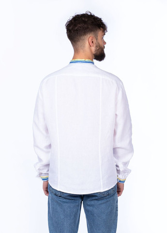 Белая рубашка мужская Едельвіка лен (366030360)