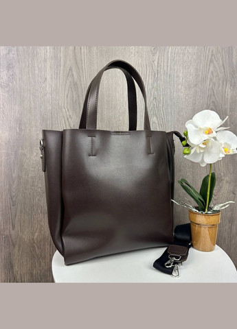 Женская большая сумка в стиле кожа рептилии коричневая Eton (322284075)