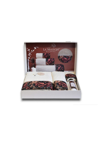 Подарунковий набір рушників La, 3 шт. з ароматом Lucy Maison білий