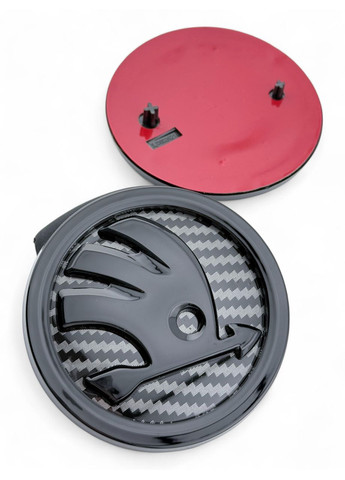 Эмблема значок логотип на капот, багажник Шкода 80мм, Карбон Skoda (354698386)