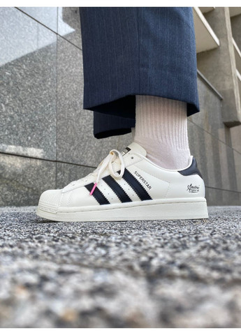Рожеві Осінні кросівки чоловічі adidas superstar cream / black / pink адідас суперстар No Brand