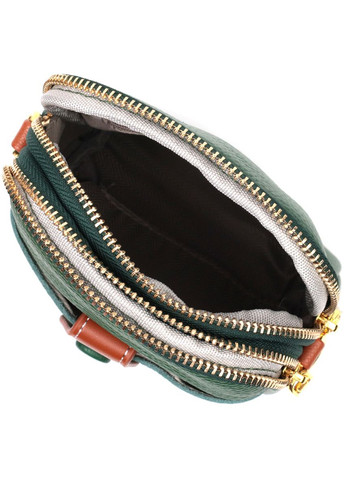 Сумка через плечо трапеция женская кожаная 22268 Зеленая Vintage (302007792)