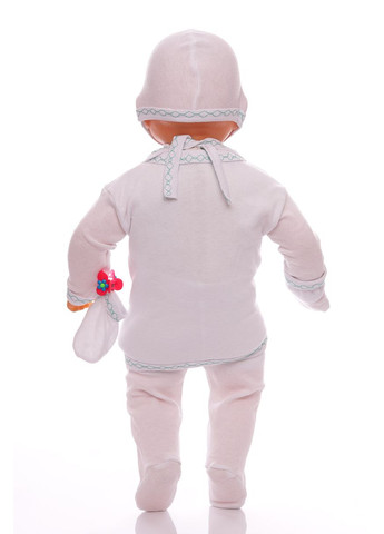 Білий демісезонний комплект на витяг для хлопчика трикотажний в коробці бант білий 62 см (40209) BABYKROHA