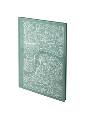 Книга записная А4 Maps London, 96л., клетка, бирюзовая Axent (390015974)
