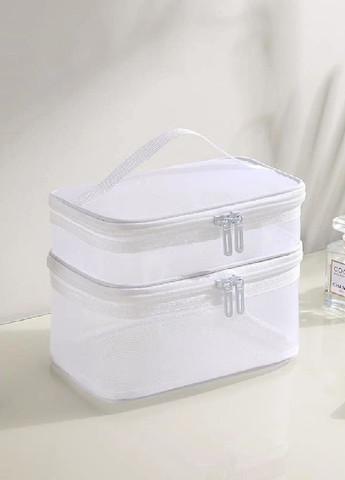 Косметичка сумка бокс кейс двойная для хранения косметики средств личной гигиены 21х13х14 см (477096-Prob) Белая Unbranded (294652863)