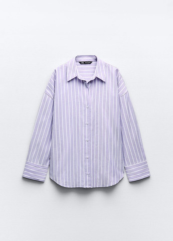 Фиолетовая кэжуал рубашка однотонная Zara
