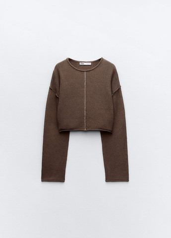 Серо-коричневый демисезонный свитер Zara