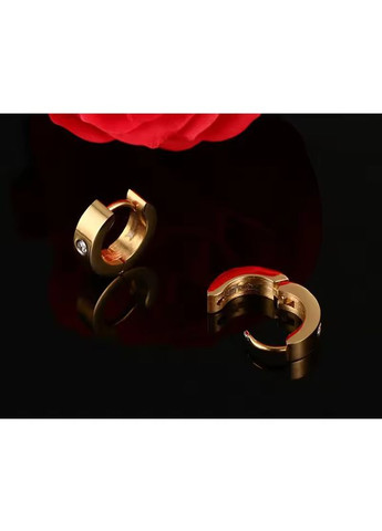 Сережка з каменем 1 шт. широка золотиста чоловіча жіноча Fashion (324835619)