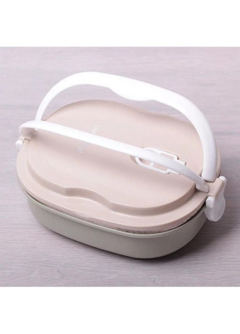 Ланч-бокс 700мл бежевый контейнер для еды с ручками из нержавеющей стали судок для обеда Kamille (368988390)