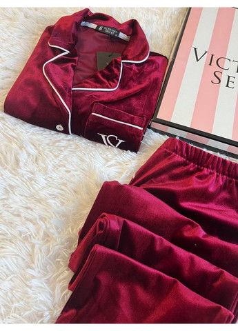 Бордова всесезон піжама viktoria’s secret,турецький бархат,сорочка та штани Україна