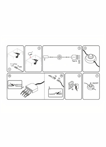 Комплект светильников светодиодных с ножным выключателем накладных для подсветки мебельных полок 2шт 220V синий свет LEDUA (334002234)