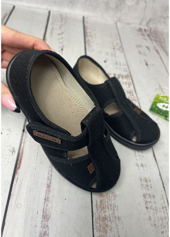 Капці дитячі текстильні на хлопчика Чорний (021) Natur (371598156)