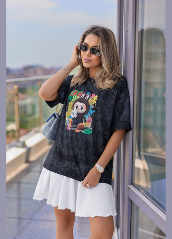 Бавовняна жіноча футболка тай-дай Labubu Fashion Girl Graffiti - (340917220)