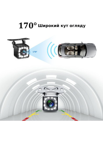 Камера заднего вида, для автомобиля, с подсветкой 12LED, водостойкая, угол обзора 170°, черная, 3309186 Lem Berger (315719729)