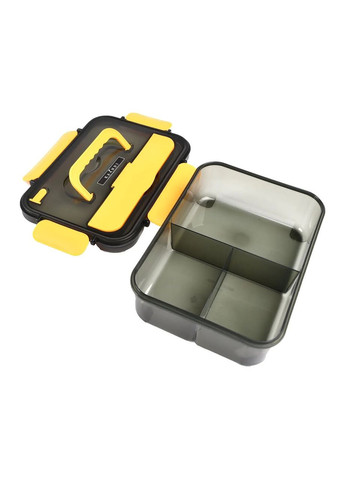 Ланчбокс однорівневий на 3 відсіки з ложкою й паличками для їжі Supretto (297442987)