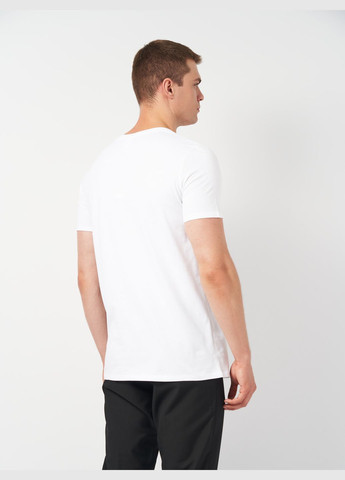 Біла футболка для чоловіків з v-образним вирізом з коротким рукавом Роза