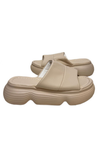 Молочные женские стильные шлепанцы Ailaifa