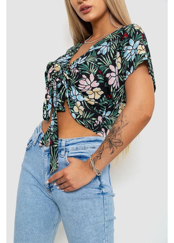 Комбинированная блуза-топ с цветочным принтом, 244r292 Kamomile