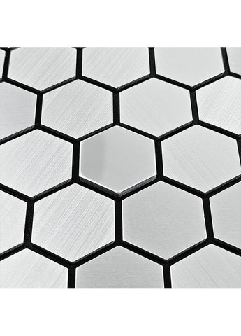 Самоклеюча алюмінієва плитка 300х300х3мм Срібна мозаїка із дзеркальними вставками SW-00001928 Sticker Wall (353968249)