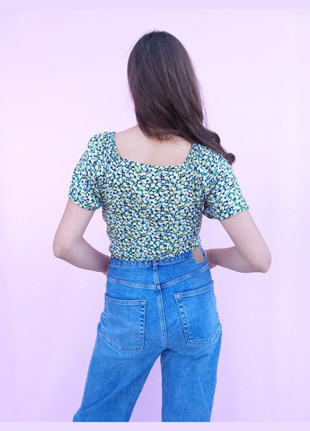 Топ жіночий стягується спереду в квітковий принт Only (290704797)