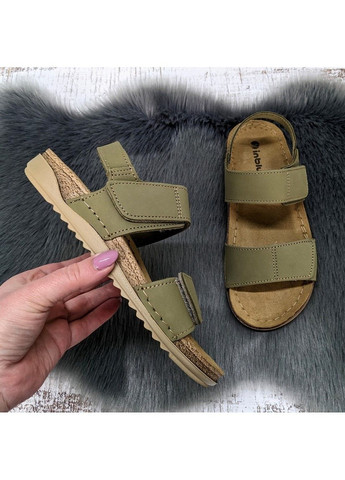 Босоніжки жіночі шкіряні на липучках Inblu (332018023)