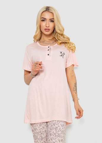 Персиковая пижама женская с принтом,, 243r7001 Stil Moda