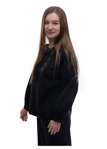 Чорна вишиванка жіноча Solomeya льон (377477288)