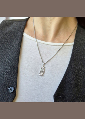 Серебряная подвеска подвес Филин с Зелеными глазками серебро 925 пробы Родированное 3048r 1.70г No Brand (322504318)