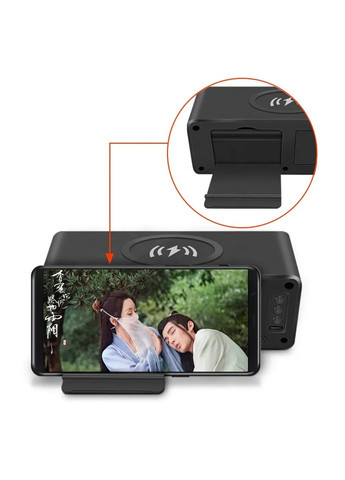 Портативная Bluetooth 5.0 колонка W26 4 в 1 с часами, будильником и беспроводной зарядкой QC3.0 PD2.0 TG (324234190)