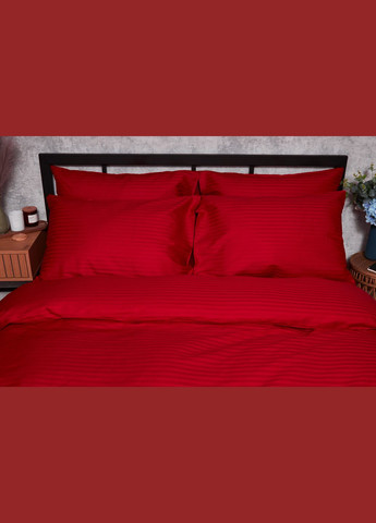 Комплект постельного белья Satin Stripe двуспальный 175х210 наволочки 4х70х70 (MS-820003579) Moon&Star stripe red (288043745)