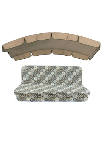 Комплект подушок до гойдалки GRES GRIS 180x110x6 з кавовим тентом 120х210 eGarden (279784286)