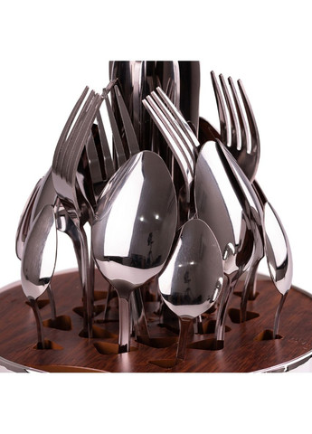 Набор столовых приборов на 6 персон из нержавеющей стали Серебряный 24 штуки в яйце TS Kitchen Сталь No Brand (317311010)