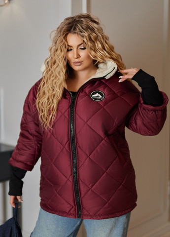 Бордова зимня зимова куртка з хутром No Brand