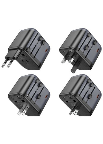 Мережевий зарядний пристрій 3-port PD20W(1C2A) universal conversion charger Black (6941991117169) Borofone BAC13 Leader (372679142)