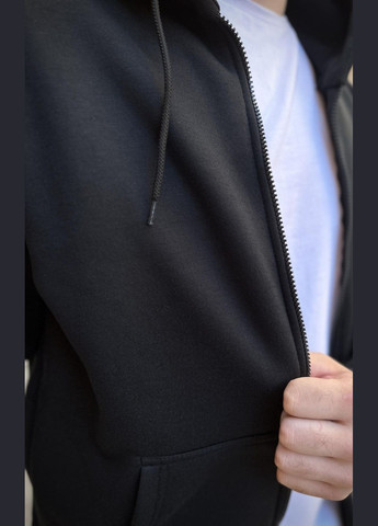 Зимова кофта на змійці з начосом Герб чорна Vakko (301834030)