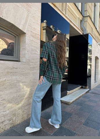 Сорочка з Розрізом на рукавах турецька фланель-байка No Brand (333299450)