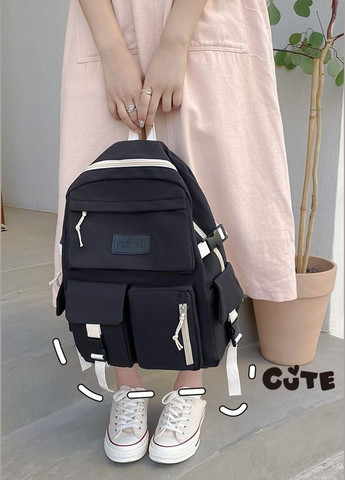 Рюкзак чоловічий жіночий дитячий шкільний портфель чорний No Brand (296008133)