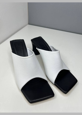 Белые женские кожаные мюли Україна