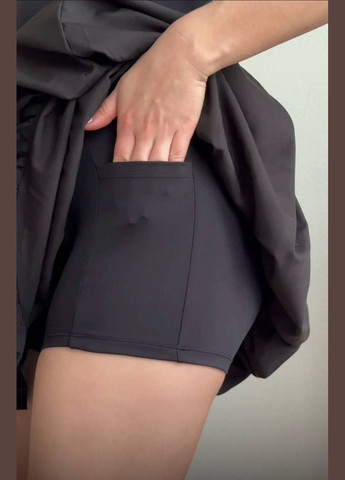 Женское платье с эластичными шортиками. Avanti комбинезон-шорты однотонный чёрный повседневный дайвинг, шифон