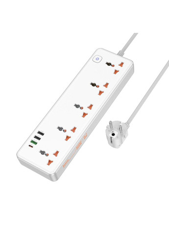 Мережевий подовжувач AC14A Rico 5-position socket(PD30W/1C3A) White Hoco (335807135)