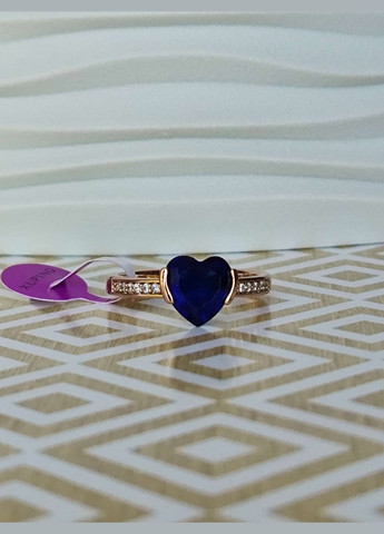 Кольцо ксюпинг xuping сердце синий камень позолота медзолото Xuping Jewelry (337114029)