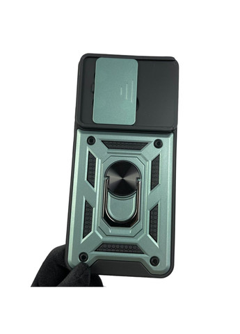 Чохол для POCO X6 броньований з кільцем підставкою зі шторкою на сяомі поко х6 зелений rg1 Xiaomi (366387645)