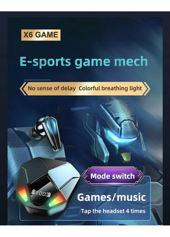 Беспроводные Bluetooth наушники X6 с зарядным кейсом и индикатором заряда TWS (367401950)