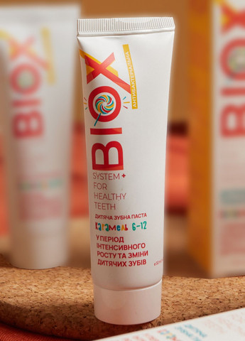Дитяча натуральна зубна паста Карамель 6-12 років 50 мл Biox (308391554)