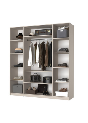 Шафа 4-дверна Оскар ДСП BG, комплект полиць 200x52x220 см Дуб рістрето (MBS-4734) MebelStar (366427301)