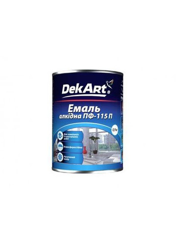 Эмаль алкидная ПФ-115П ярко-зеленая ТМ "DeKart" -2.8кг. Farbex (370286115)
