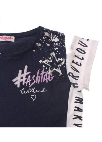 Синя літня футболка 9097 синій Monili